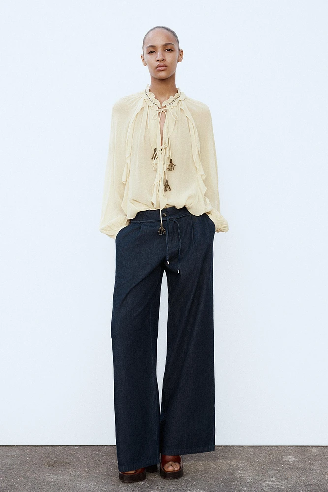 WIDE LEG PANTS WITH DARTS