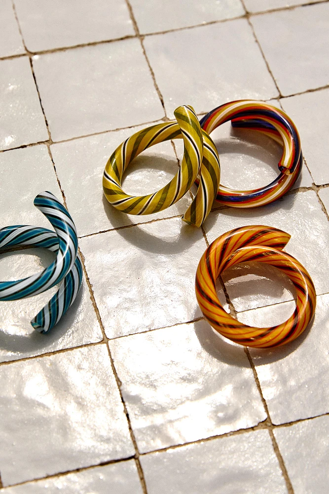 LOT PORTE-SERVIETTES VERRE SPIRALE (LOT DE 4)