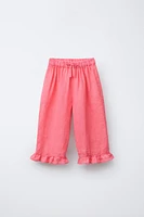 100% LINEN RUFFLED CULOTTES