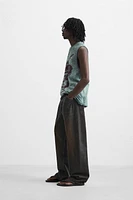 WASHED PRINT KNIT T-SHIRT