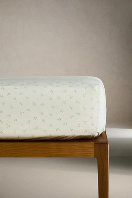 DRAP-HOUSSE ENFANT COTON MINIFLEUR