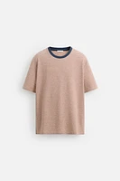 CONTRAST RIB STRIPE T-SHIRT