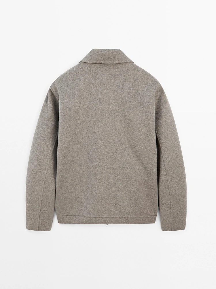 Double zip wool jacket