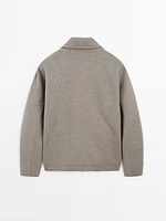 Double zip wool jacket