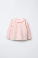 PULL EN MAILLE COL CROCHET
