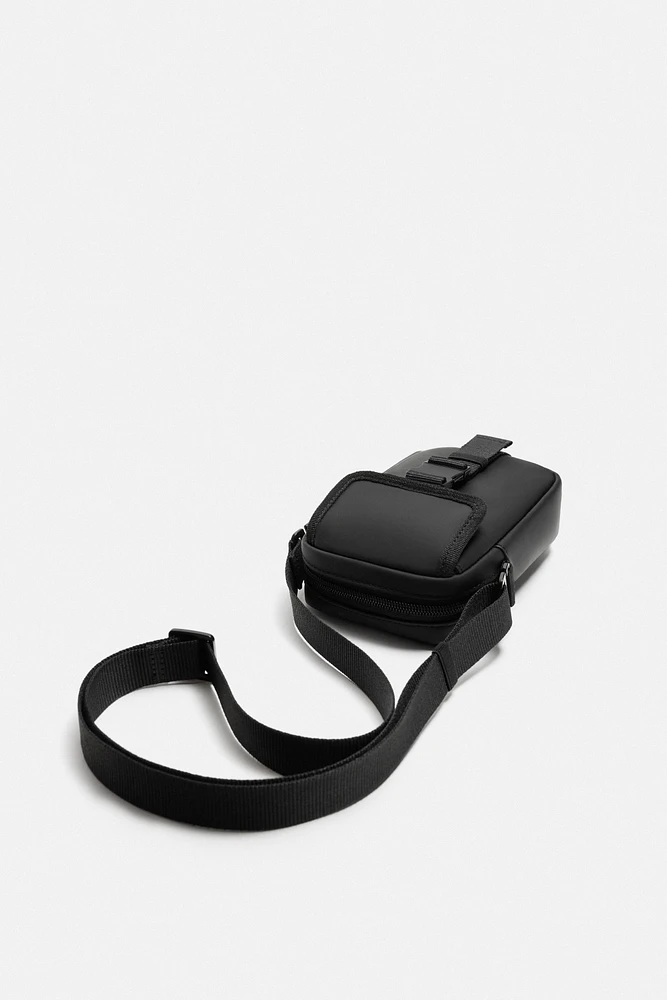 RUBBERIZED CROSSBODY BAG