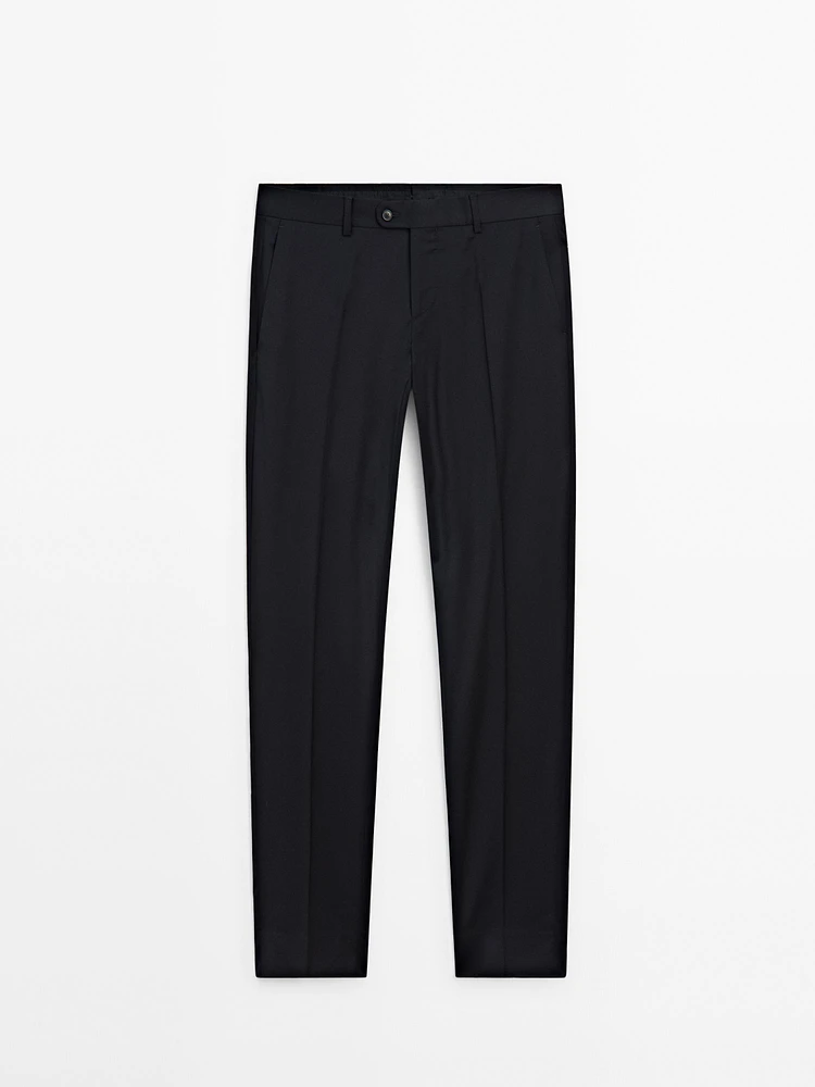 Plain wool suit pants