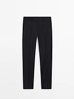 Plain wool suit pants