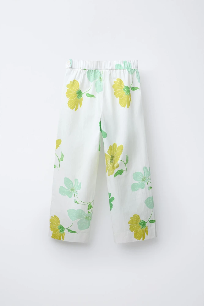 PANTALON DROIT IMPRIMÉ FLEURS