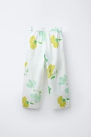 PANTALON DROIT IMPRIMÉ FLEURS