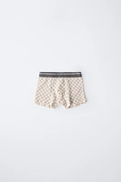 6- ANS/ LOT DE CINQ BOXERS CARREAUX DAMIER