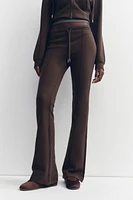 FLARE INTERLOCK PANTS WITH SEAMS