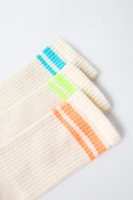 LOT DE TROIS PAIRES CHAUSSETTES LONGUES À RAYURES