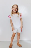 CROCHET SLEEVE T-SHIRT