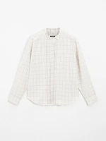 Check shirt with pintucks