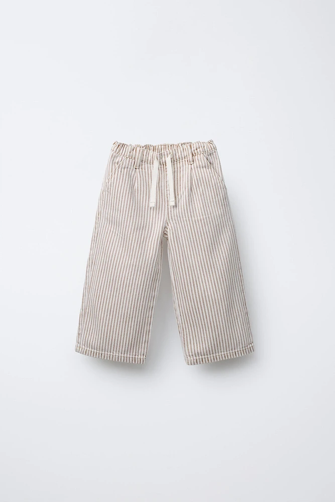 STRIPED TWILL PANTS