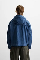 BLOUSON RELAXED FIT DÉLAVAGE PLISSÉ