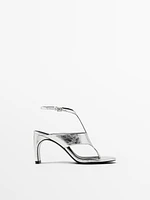 Metallic heeled sandals