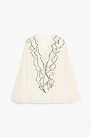 SEMI-SHEER BLOUSE WITH RUFFLES