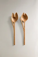 ENSEMBLE COUVERTS SALADE BOIS TULIPES (LOT DE 2)