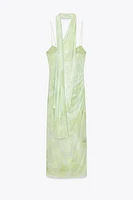 TULLE MIDI DRESS WITH SCARF