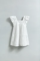 ROBE À TEXTURE FLEURS BRODÉES