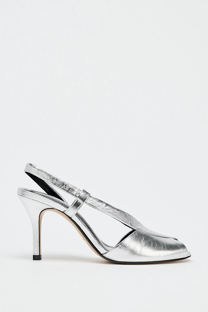 OPEN-TOE LEATHER SANDALS