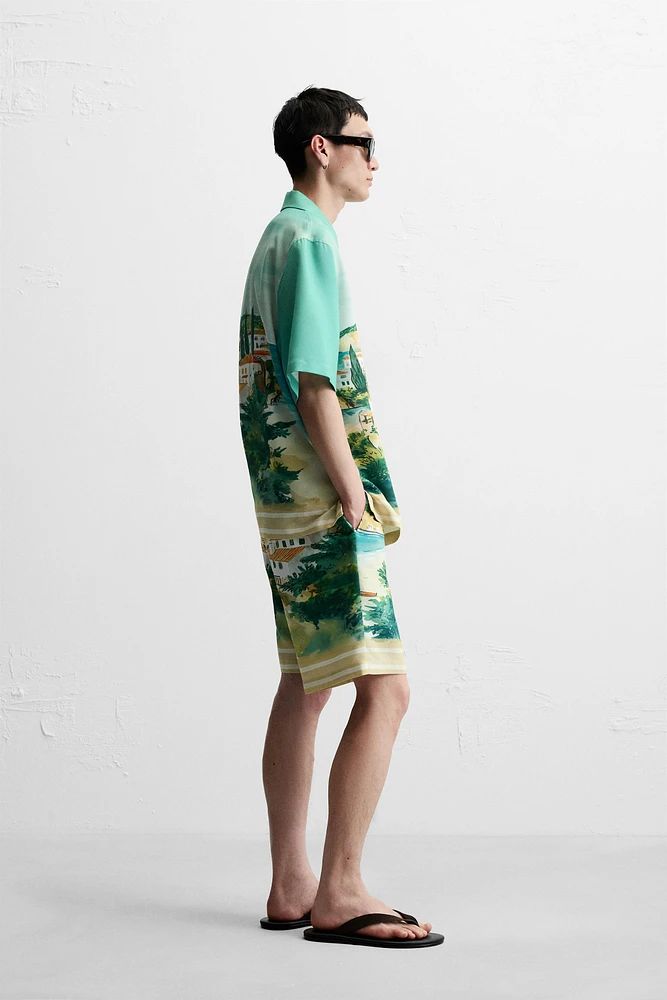 LANDSCAPE PRINT SHORTS