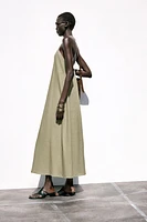 VOLUMINOUS LINEN MIDI DRESS
