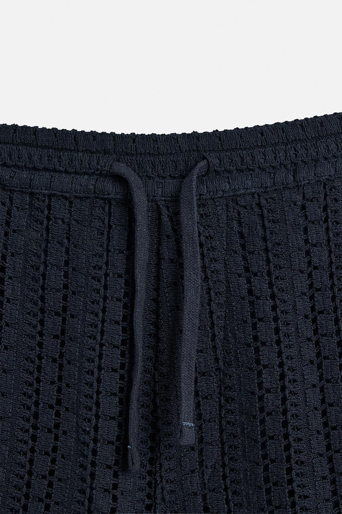 STRUCTURED CROCHET SHORTS