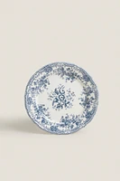 FLORAL EARTHENWARE DESSERT PLATE