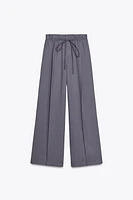 FLOWY PAPERBAG BELTED PANTS