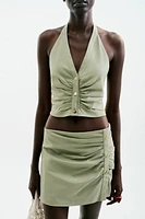 TOP HALTER AVEC LIN