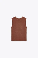 LINEN KNIT VEST TOP