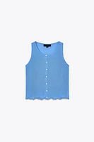 RUFFLED KNIT TOP