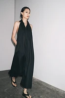 100% LINEN HALTER DRESS ZW COLLECTION