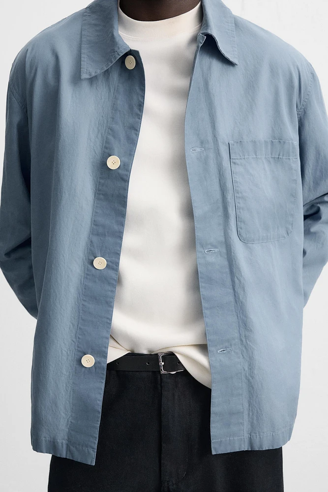 WAXED EFFECT OVERSHIRT