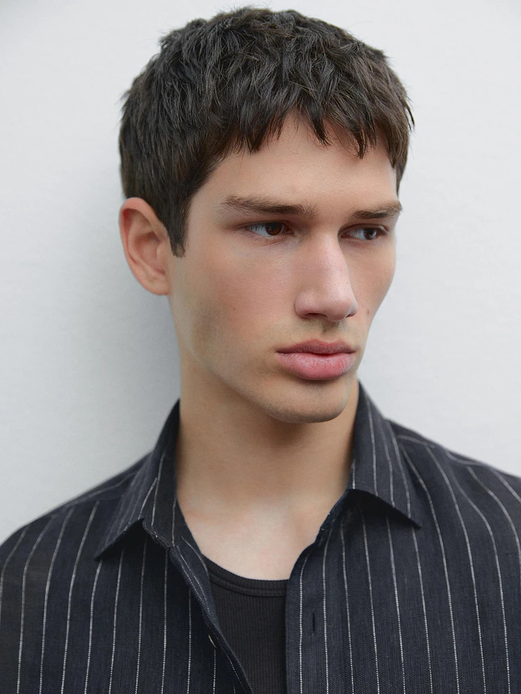 100% linen pinstripe shirt