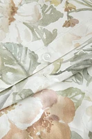 HOUSSE DE COUETTE SATIN IMPRIMÉ FLEUR