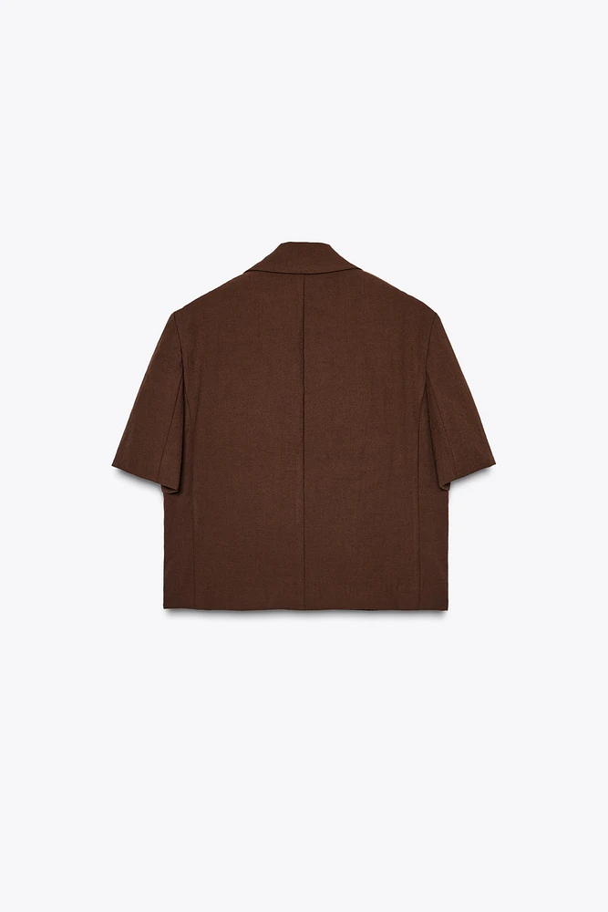 CROPPED SHORT SLEEVE BLAZER