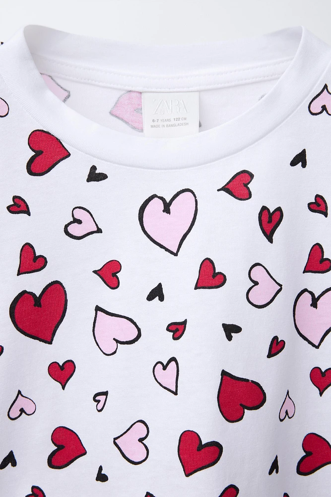 HEART PRINT T-SHIRT