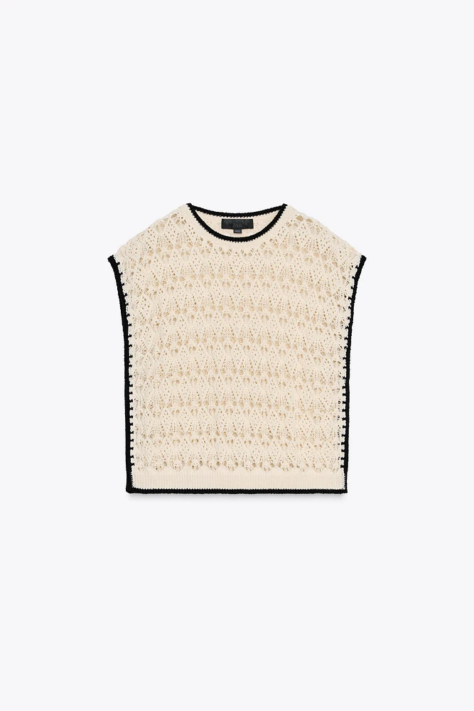 GILET EN MAILLE POINTELLE