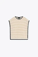 GILET EN MAILLE POINTELLE