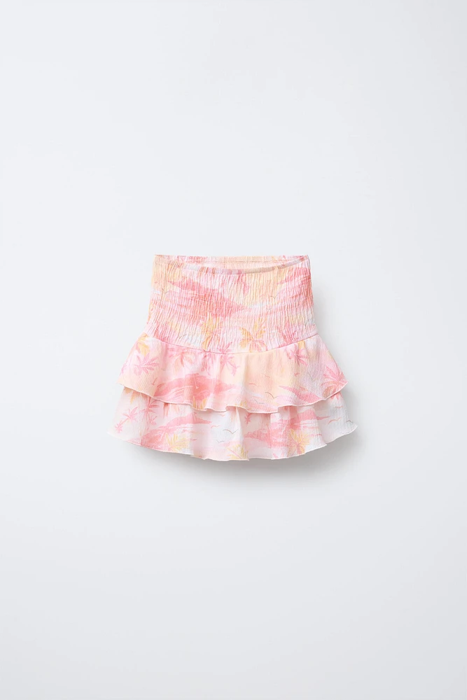 JUPE-SHORT TEXTURÉE PALMIERS