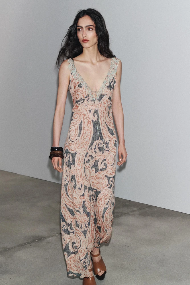 ZW COLLECTION PRINTED SLIP DRESS