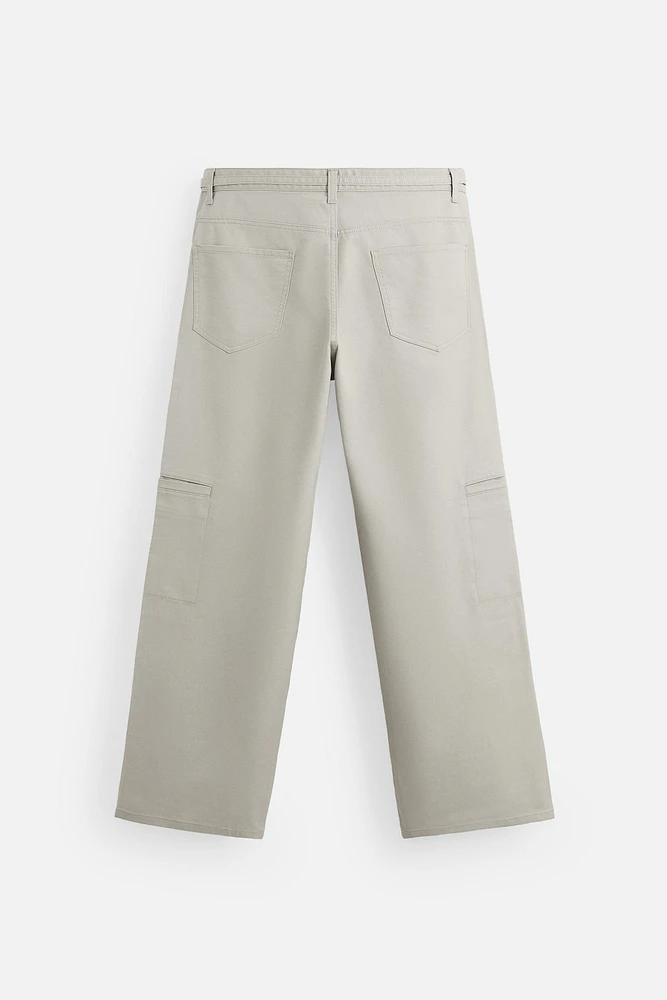 BELTED RELAXED FIT PANTS