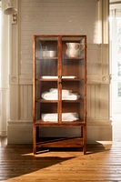 ACACIA WOOD SIDEBOARD WITH GLASS DOORS