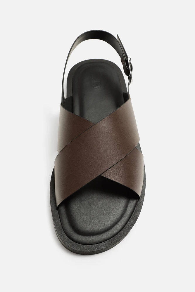 CROSSED STRAP SANDALS
