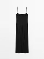 Strappy linen midi dress