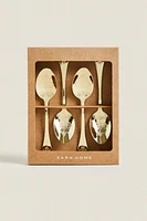 PACK OF DESSERT SPOONS WITH DECORATIVE ENGRAVING (PACK OF 4)